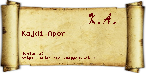 Kajdi Apor névjegykártya
